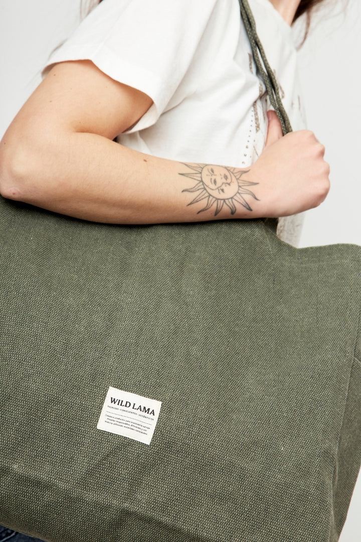 Tote Bag Taca Reciclada Verde Militar