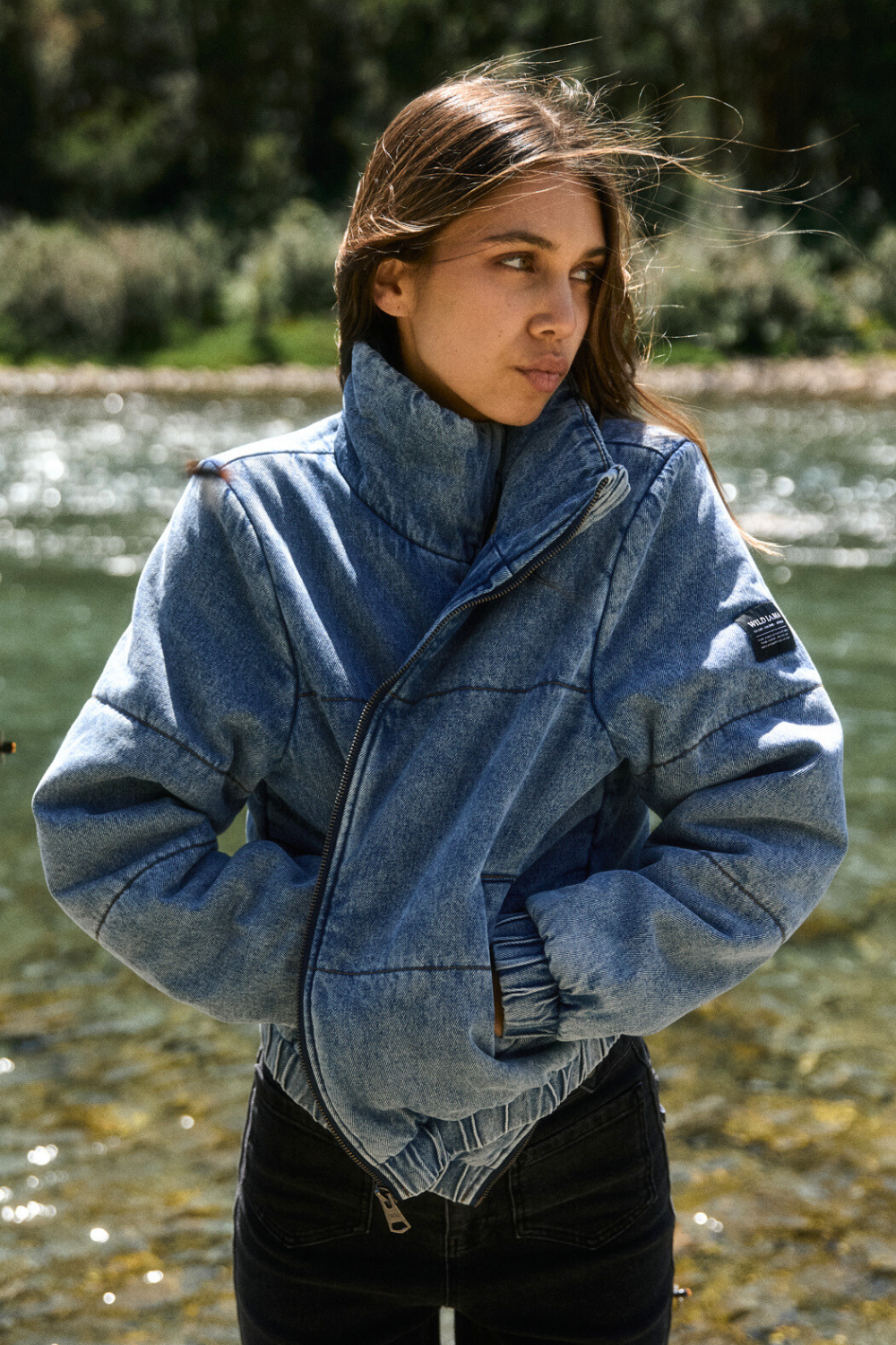 Parka Silveria Orgánica Denim Mujer Wild Lama - Main Image