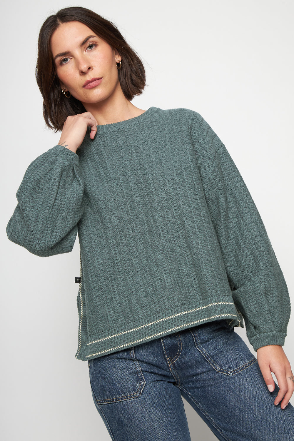 Sweater Noa Orgánico Petróleo Mujer – Wild Lama