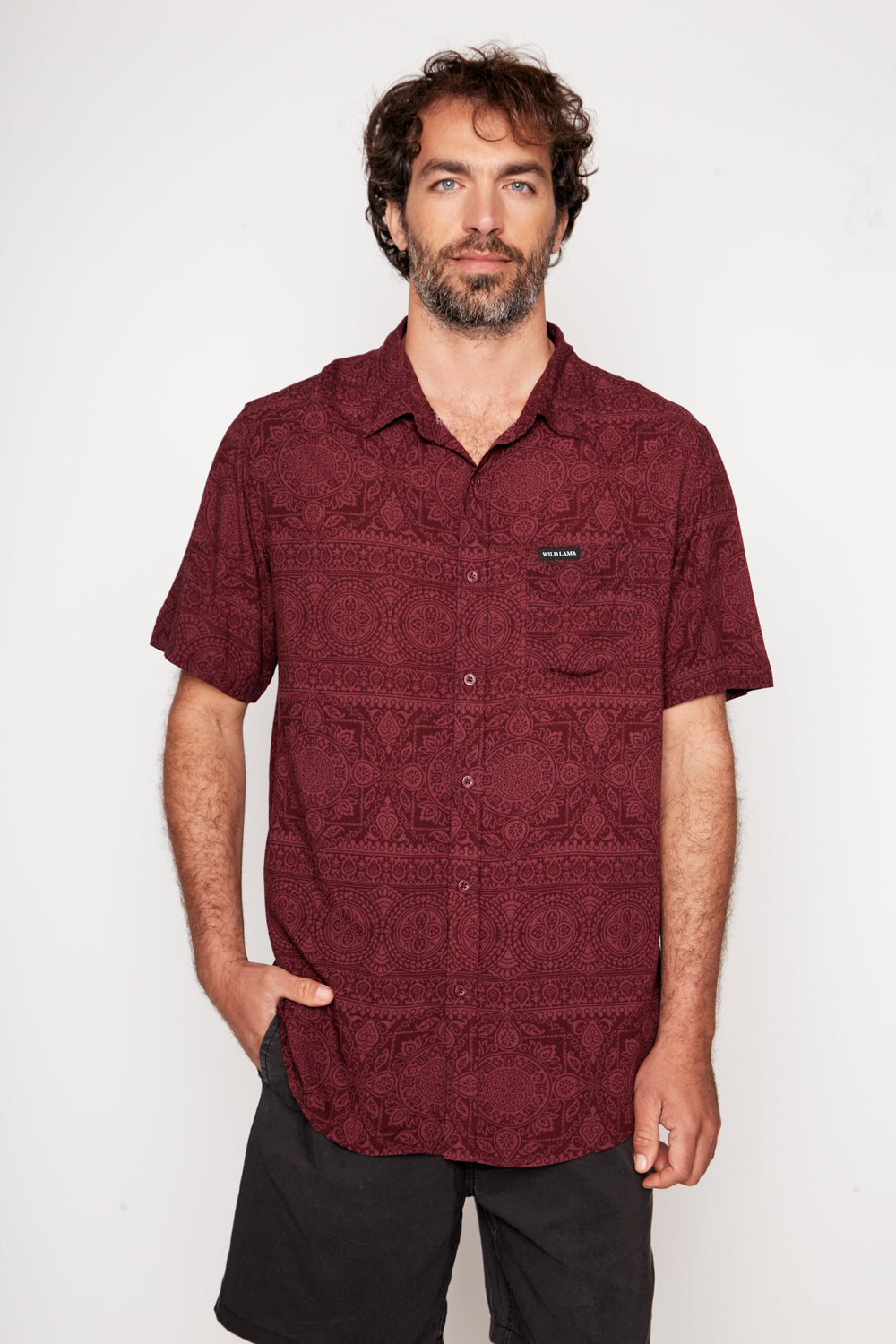 Guayabera Mero Viscosa Roja Hombre