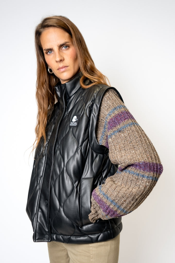 Parka Aines Reciclada Mangas Desmontables Beige Mujer