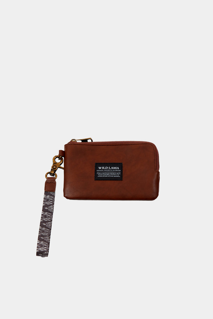 Pouch Nou Cuero Reciclado Café