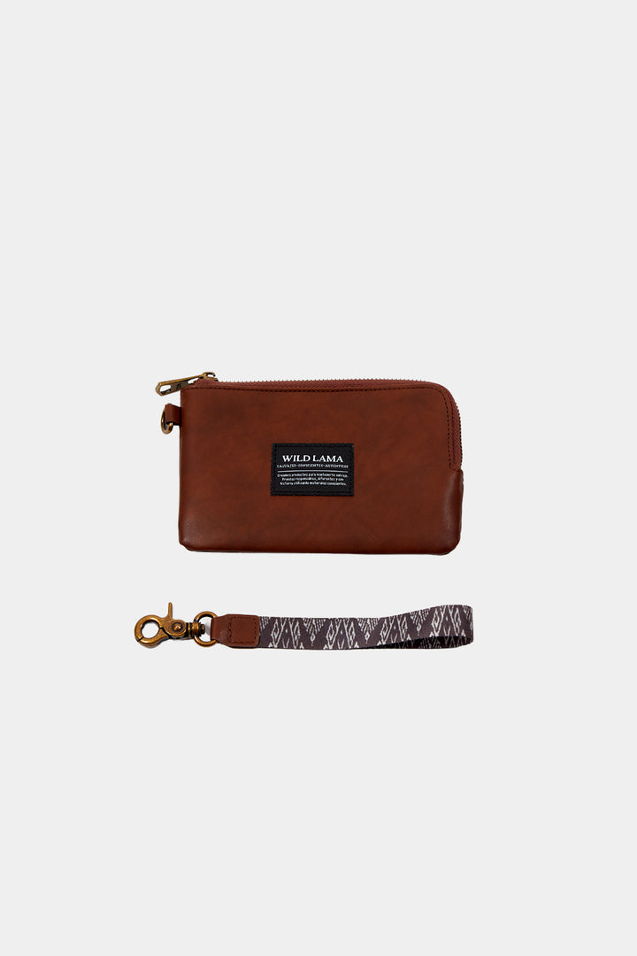 Pouch Nou Cuero Reciclado Café