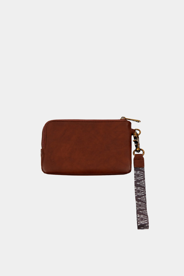 Pouch Nou Cuero Reciclado Café