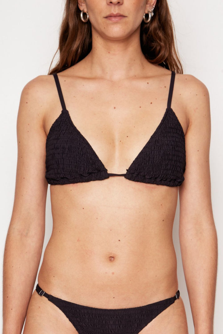 Top Bikini Salinas Reciclado Negro Mujer