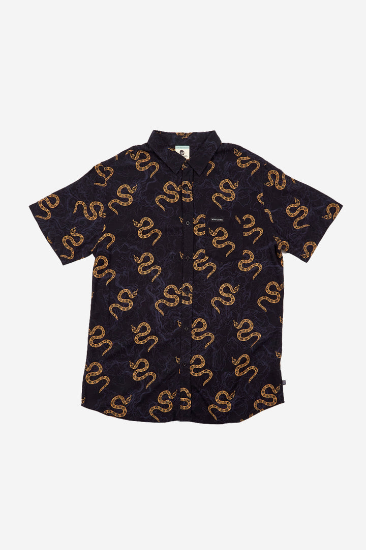 Guayabera Mero Viscosa Negra Snakes Hombre