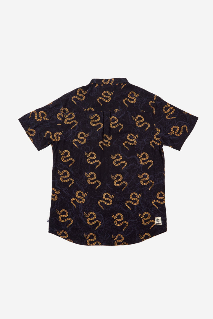Guayabera Mero Viscosa Negra Snakes Hombre