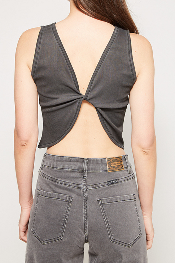 Crop Acid Reciclado Mujer Negro