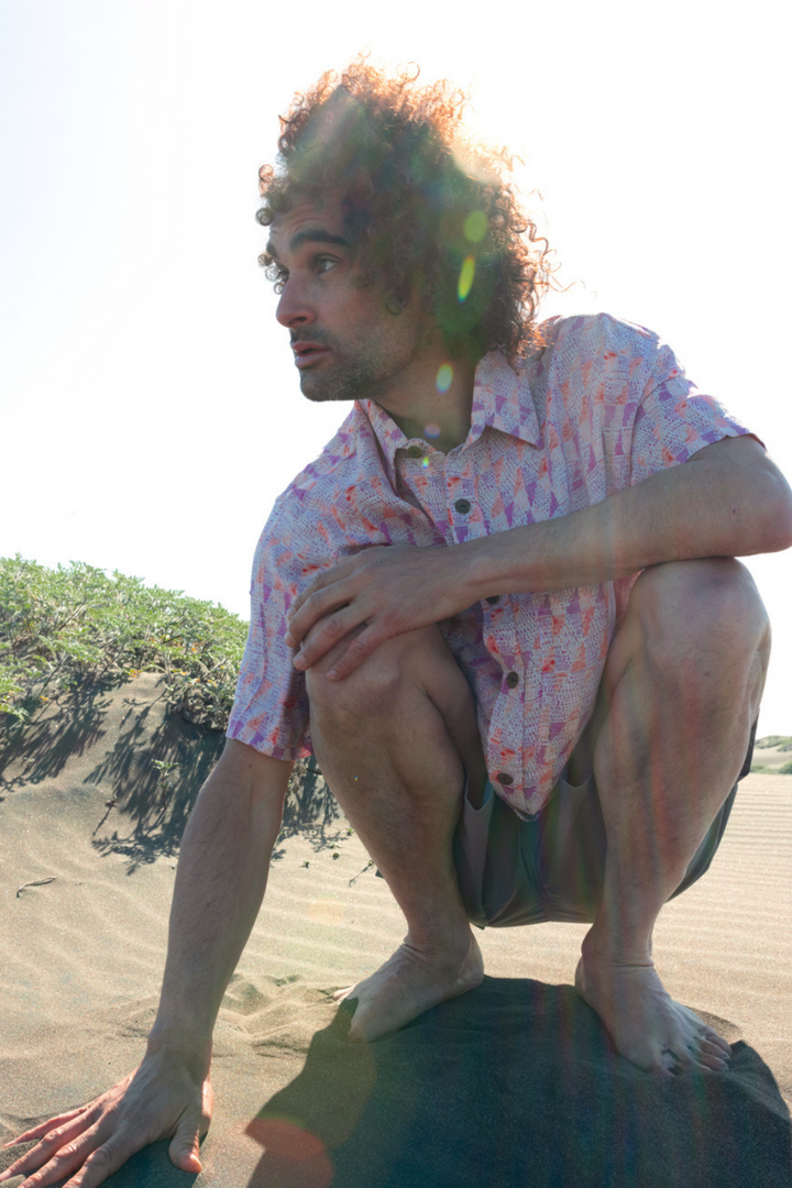 Guayabera Bunche Geométrico Rosado