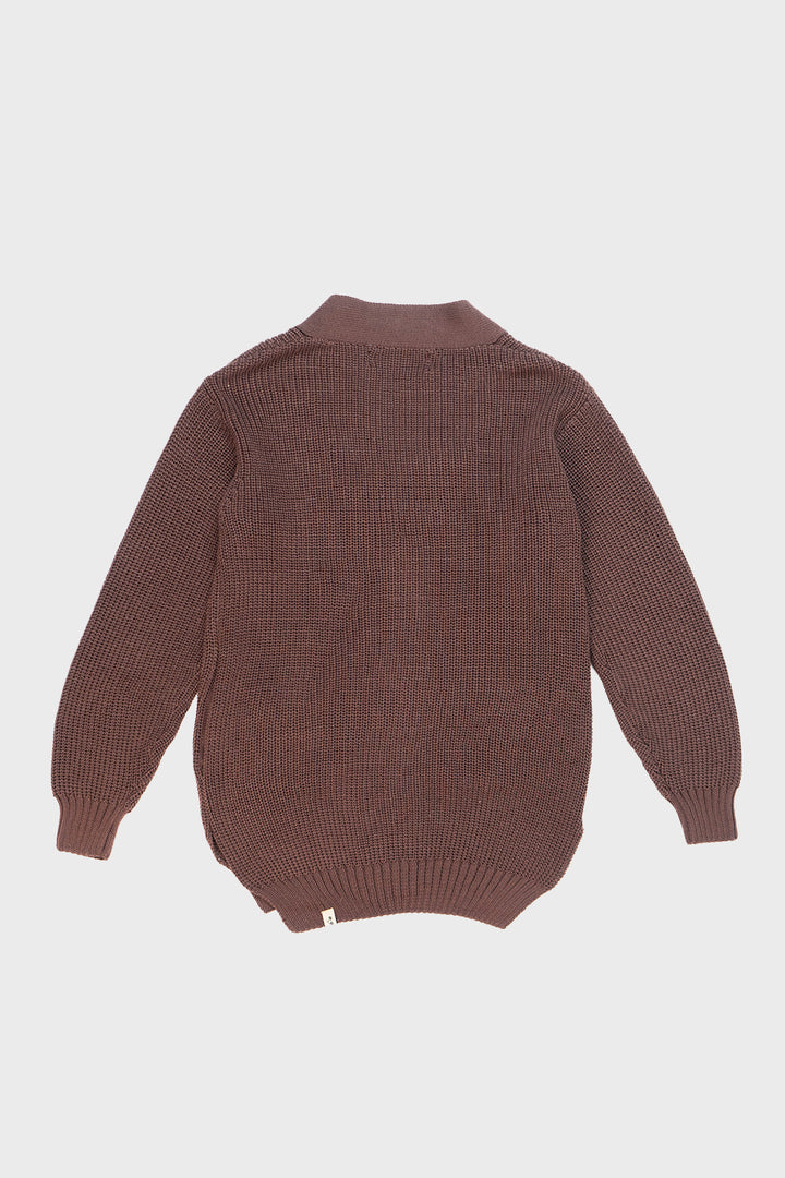 Bohemian Cardigan Oversize Orgánico Mujer Café