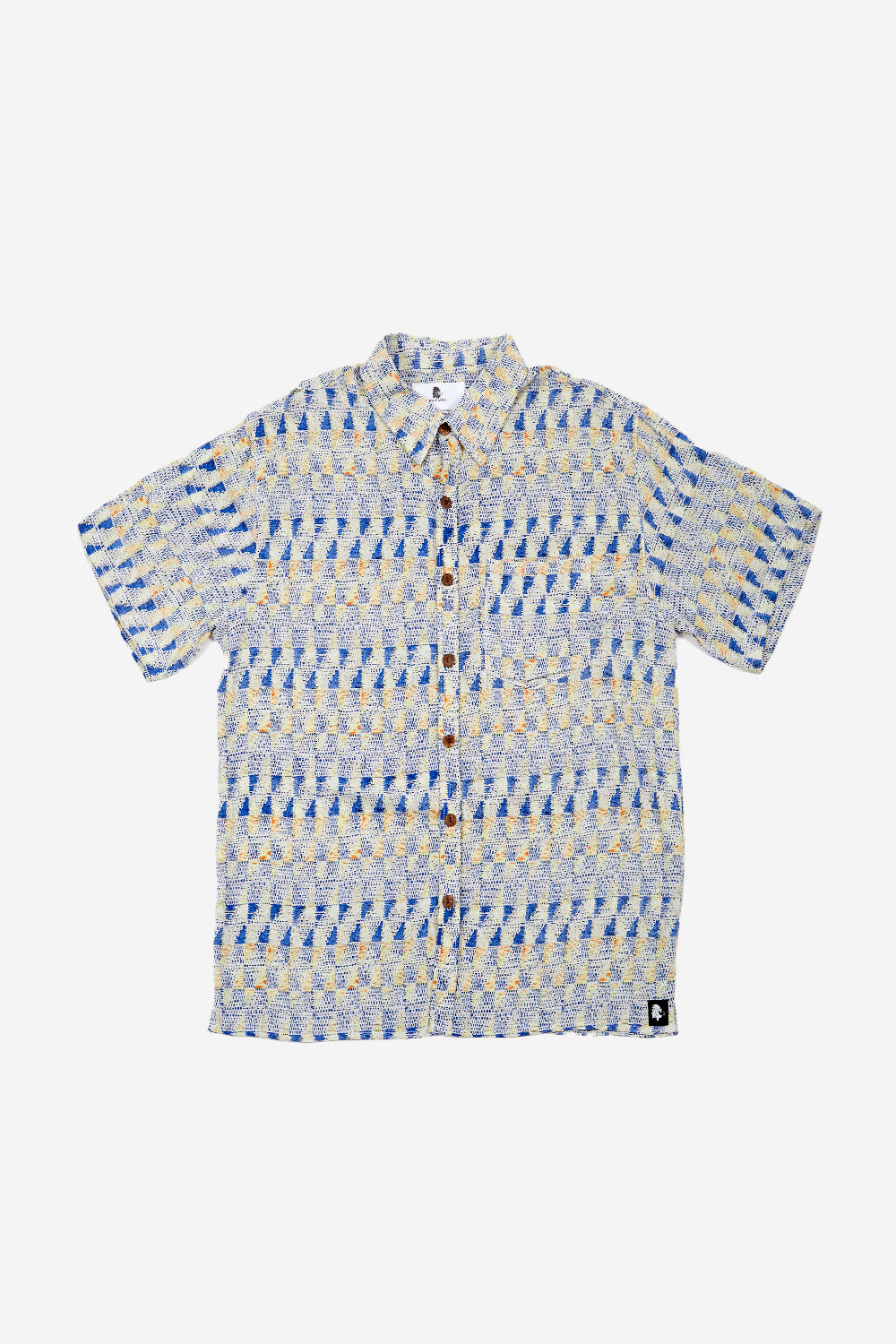 Guayabera Bunche Geométrico Azul