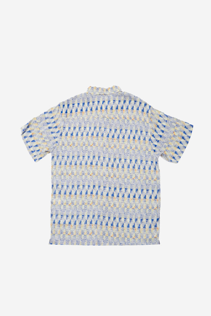 Guayabera Bunche Geométrico Azul