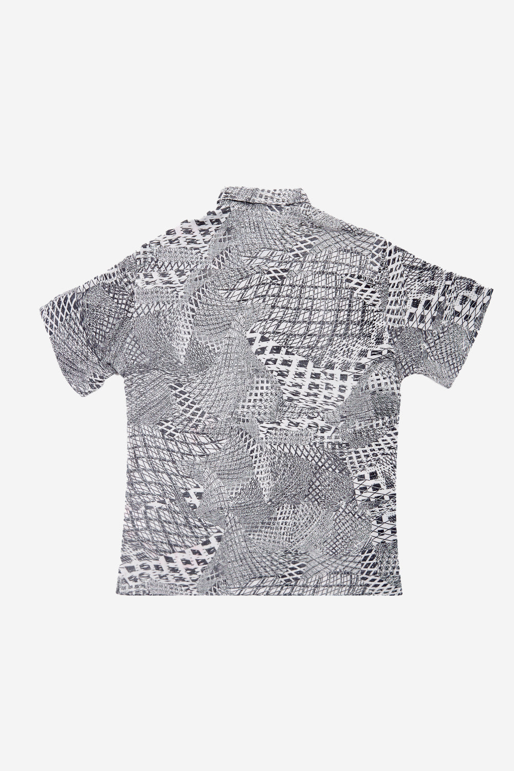 Guayabera Bunche Geométrico Blanco Negro