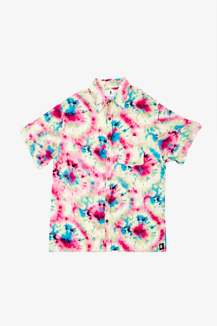 Guayabera Bunche Tie Dye Fucsia