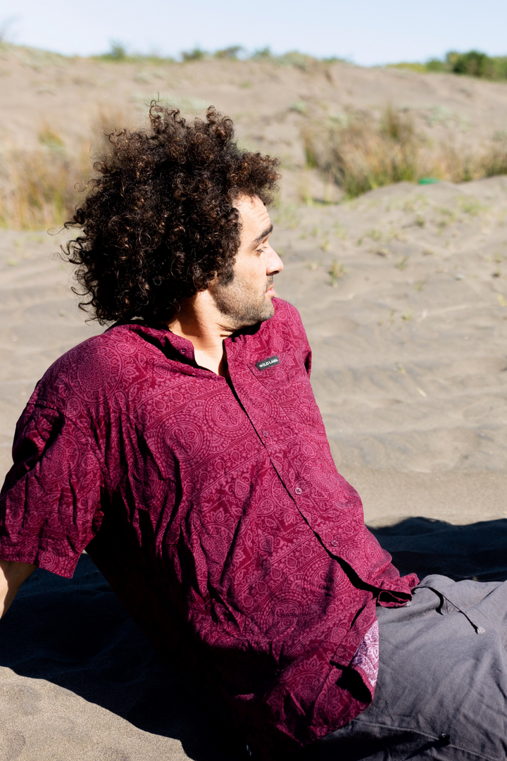Guayabera Mero Viscosa Roja Hombre