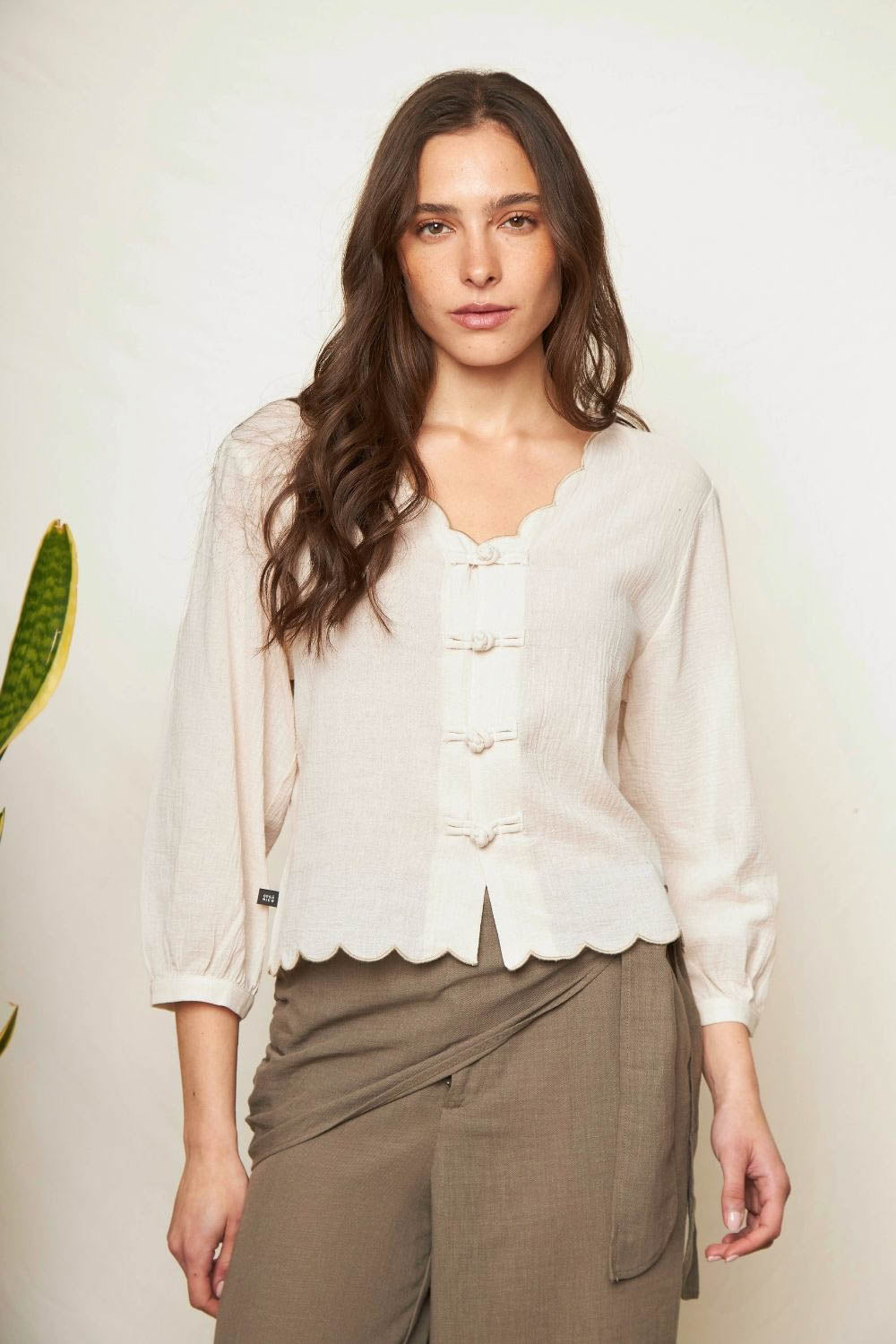 Blusa Iria Orgánica Beige Mujer