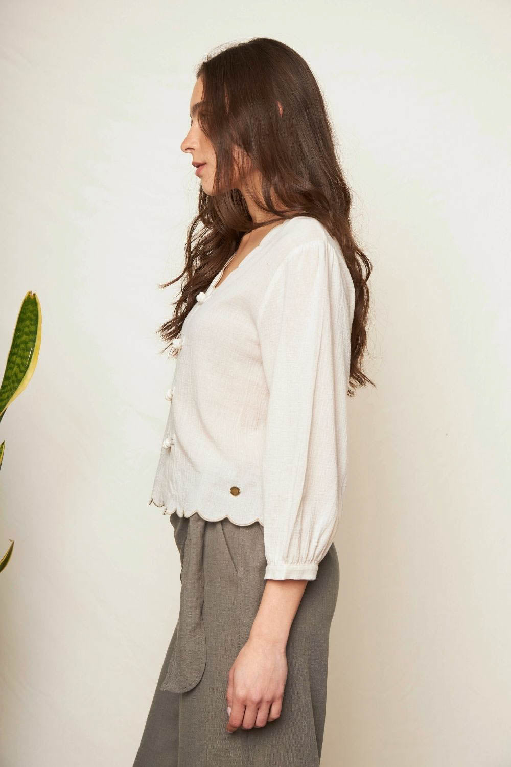 Blusa Iria Orgánica Beige Mujer