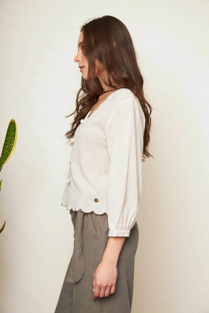 Blusa Iria Orgánica Beige Mujer