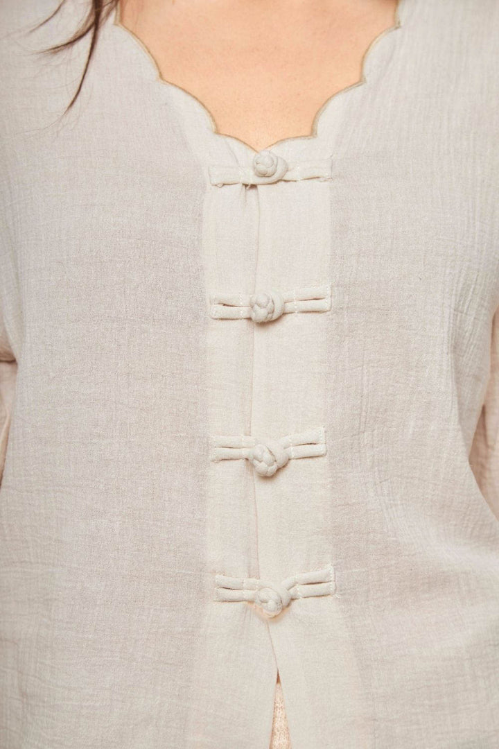 Blusa Iria Orgánica Beige Mujer