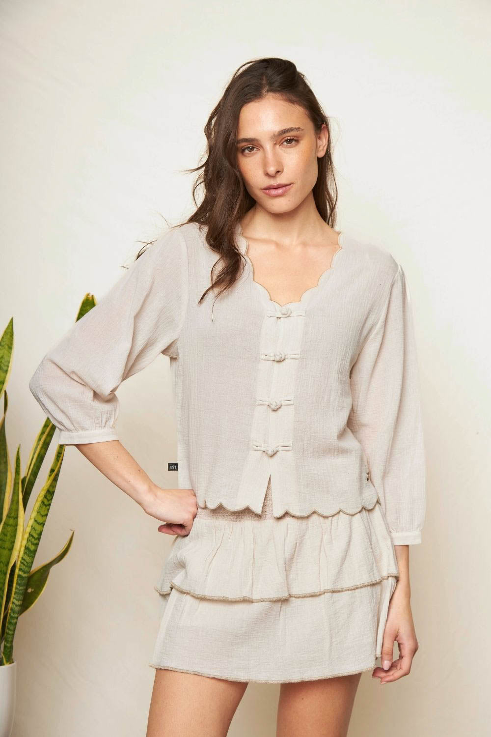Blusa Iria Orgánica Beige Mujer