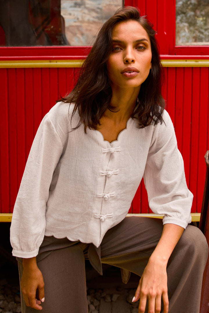 Blusa Iria Orgánica Beige Mujer