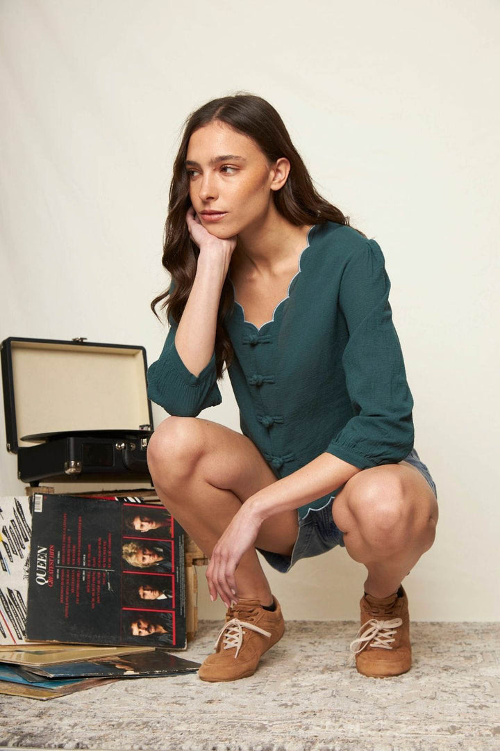 Blusa Iria Orgánica Petróleo Mujer
