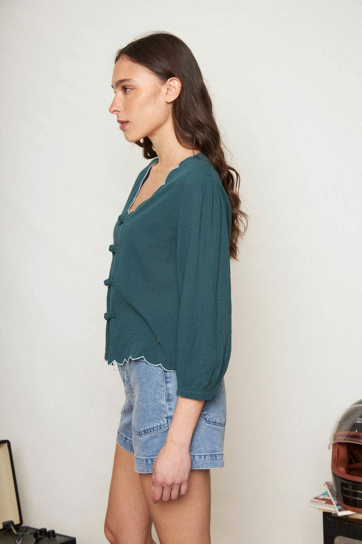 Blusa Iria Orgánica Petróleo Mujer