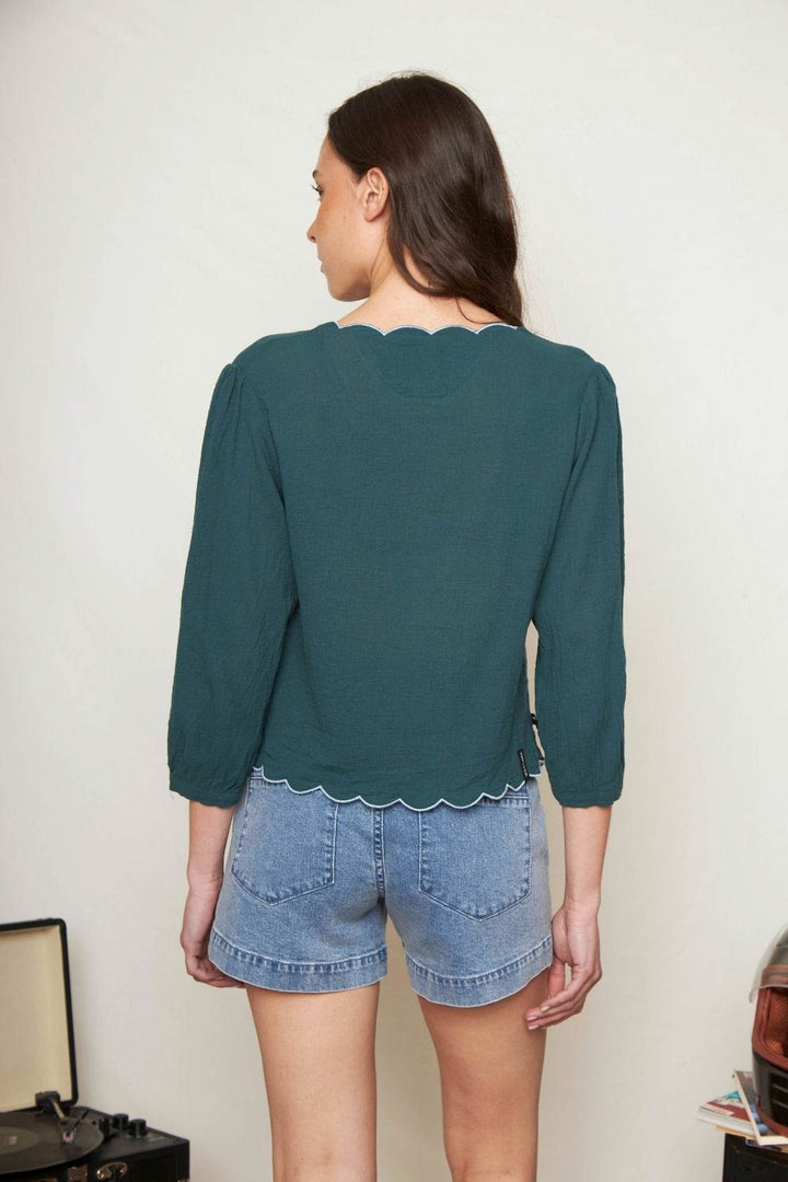 Blusa Iria Orgánica Petróleo Mujer