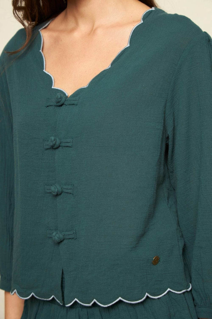 Blusa Iria Orgánica Petróleo Mujer