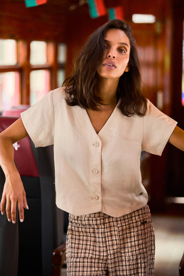 Blusa Nysa Beige Mujer