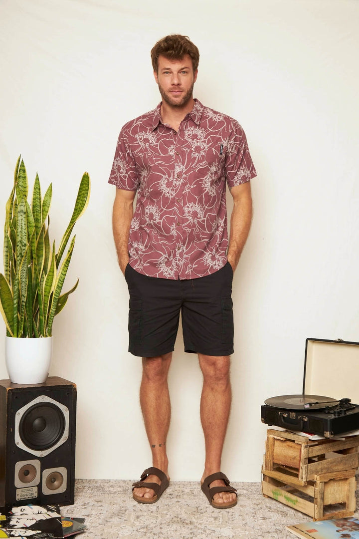 Camisa Azore Orgánica Burdeo Hombre