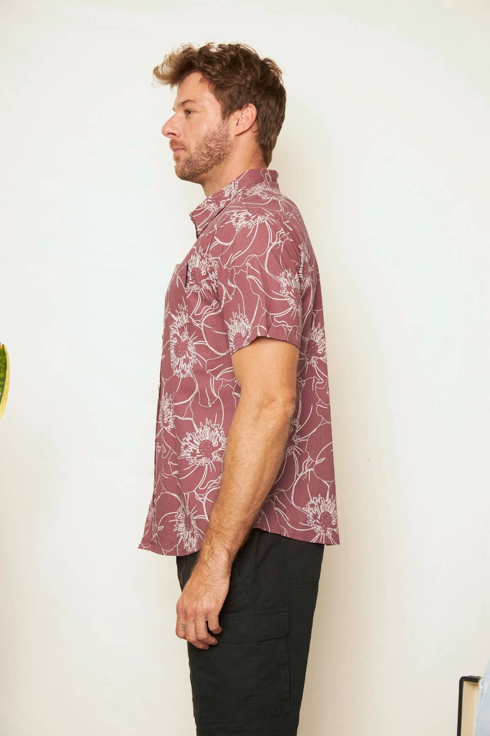 Camisa Azore Orgánica Burdeo Hombre