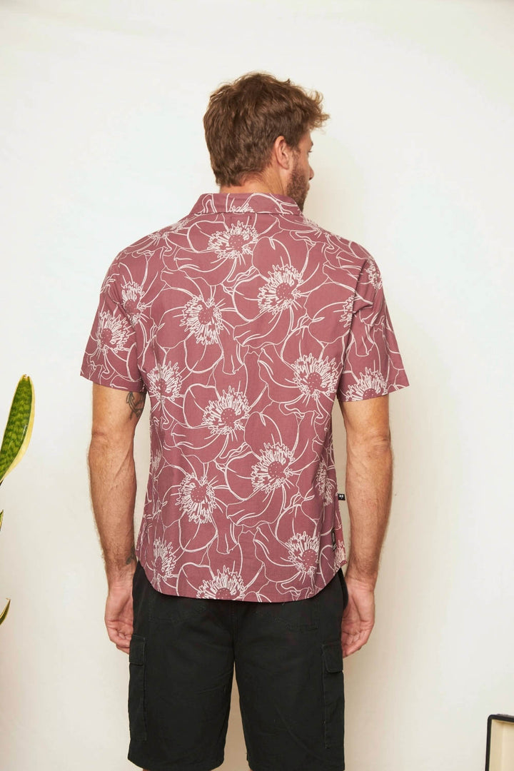 Camisa Azore Orgánica Burdeo Hombre