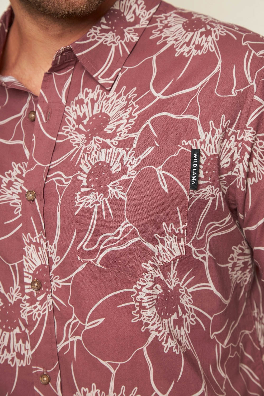 Camisa Azore Orgánica Burdeo Hombre