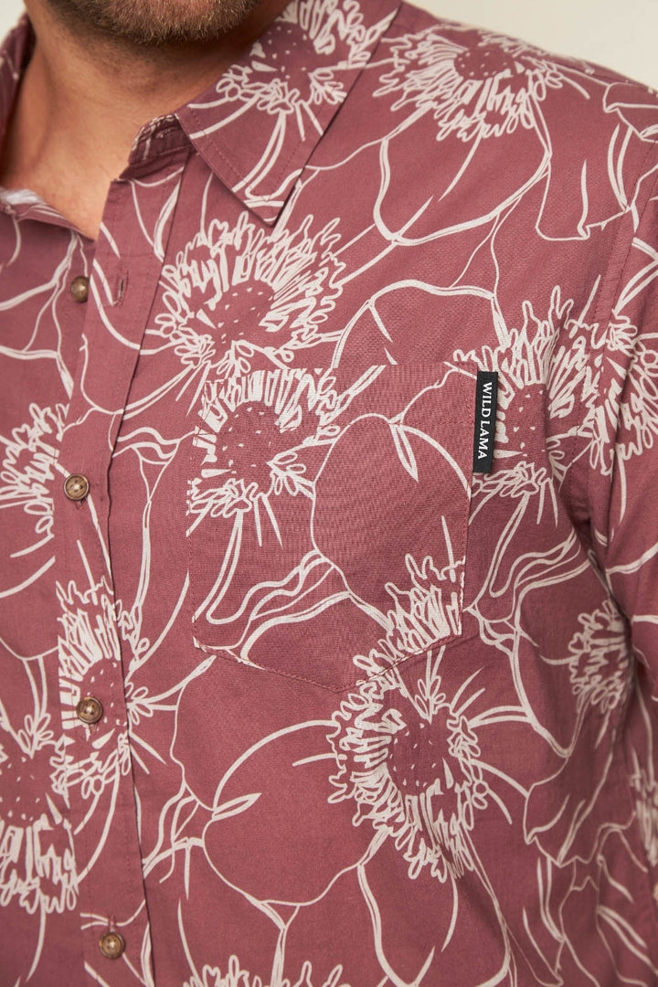Camisa Azore Orgánica Burdeo Hombre
