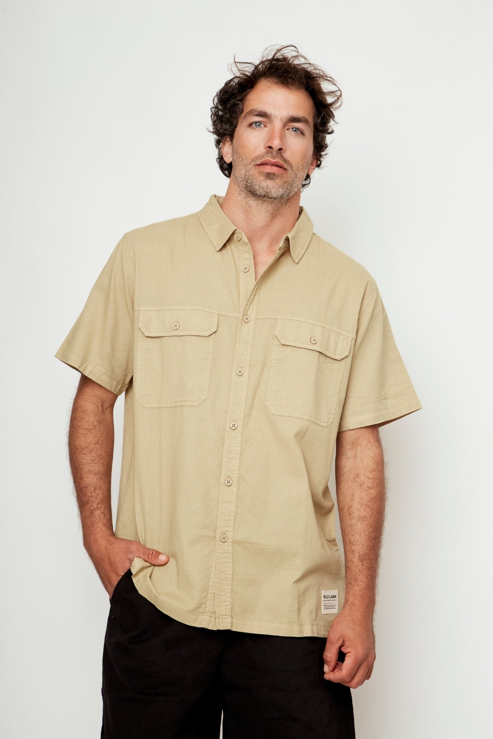 Camisa Camu Organica Camel Hombre Wild Lama