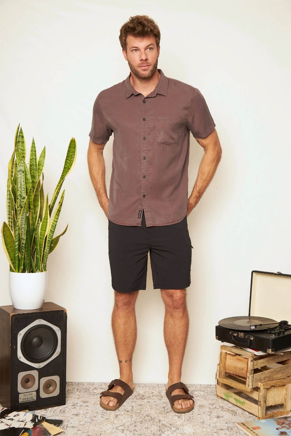Camisa Jim Café Hombre