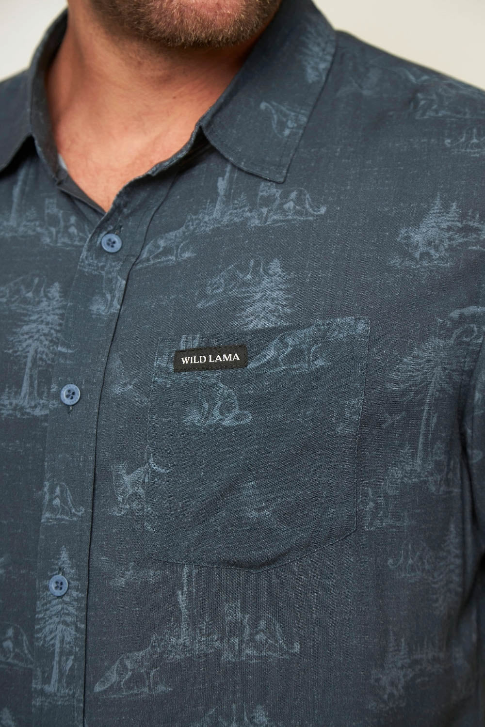 Camisa Mero Árboles Azul Hombre