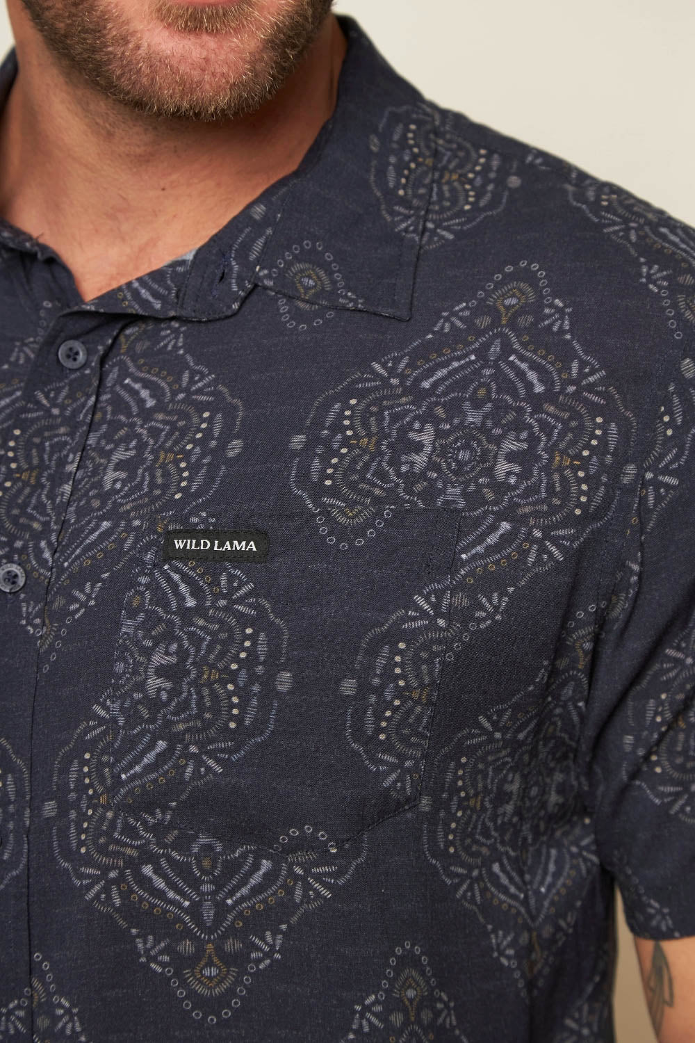 Camisa Mero Mandala Azul Hombre