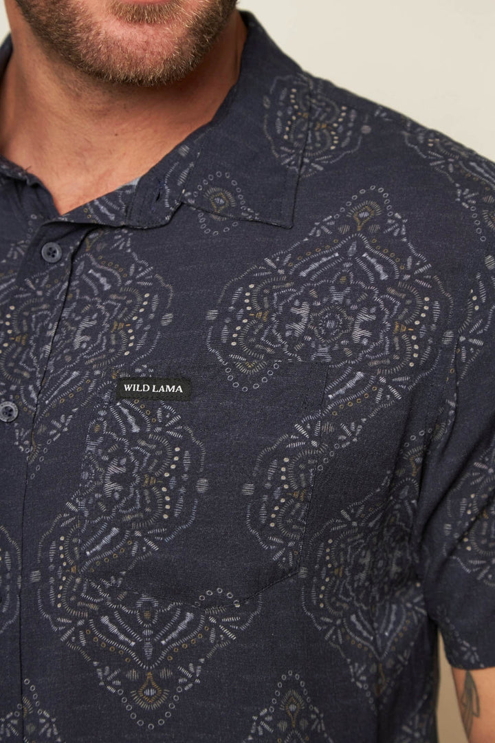 Camisa Mero Mandala Azul Hombre