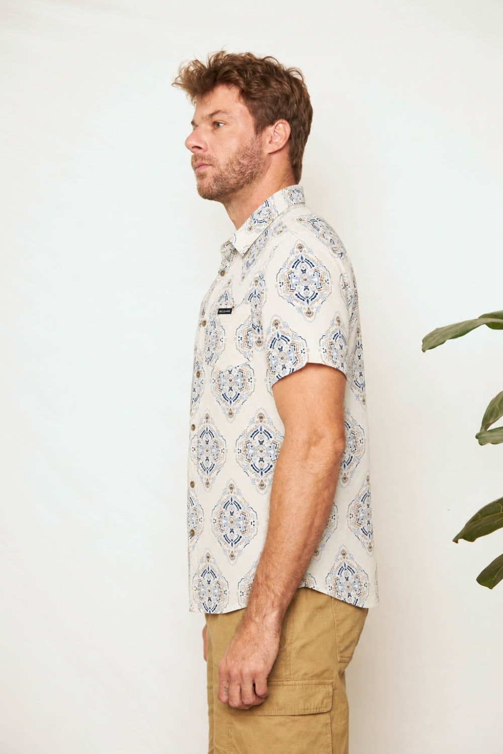 Camisa Mero Mandala Beige Hombre