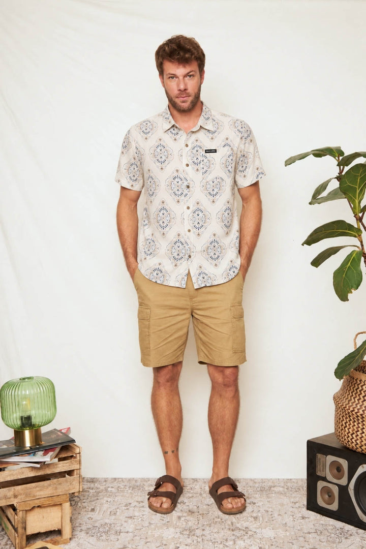 Camisa Mero Mandala Beige Hombre