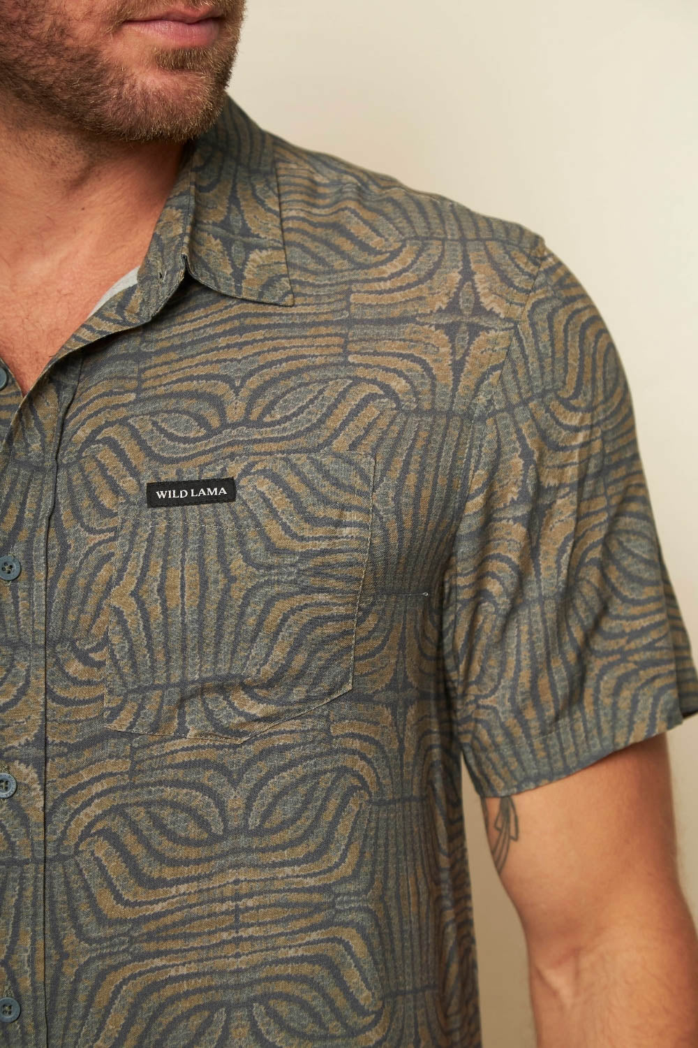 Camisa Mero Ondas Verde Hombre