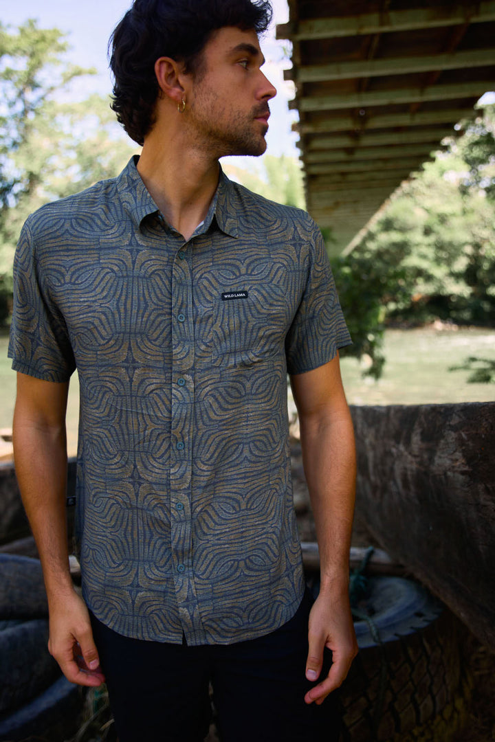 Camisa Mero Ondas Verde Hombre