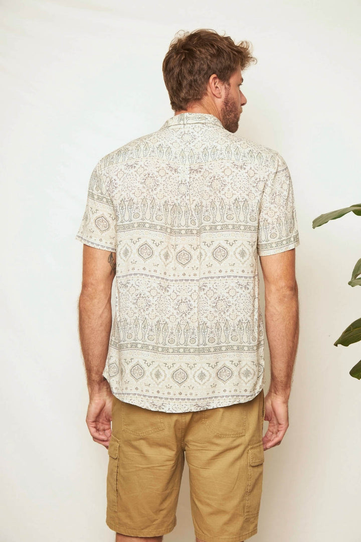 Camisa Mero Paisley Beige Hombre