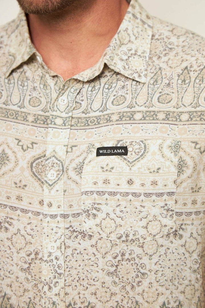 Camisa Mero Paisley Beige Hombre