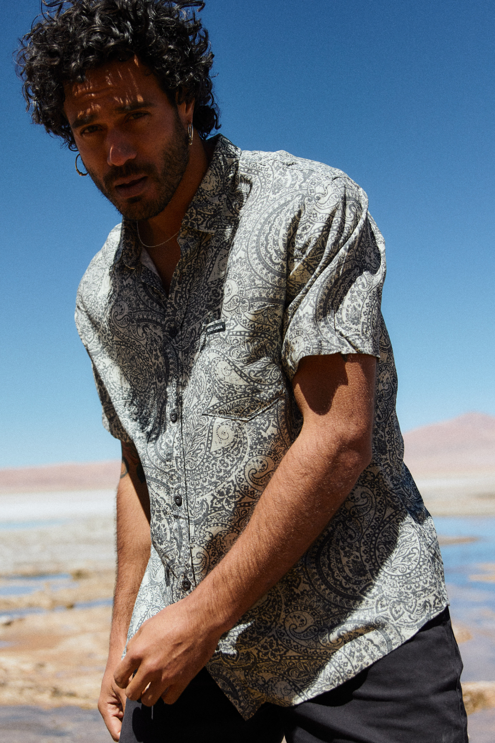 Camisa Mero Paisley Gris Hombre ECOVERO™