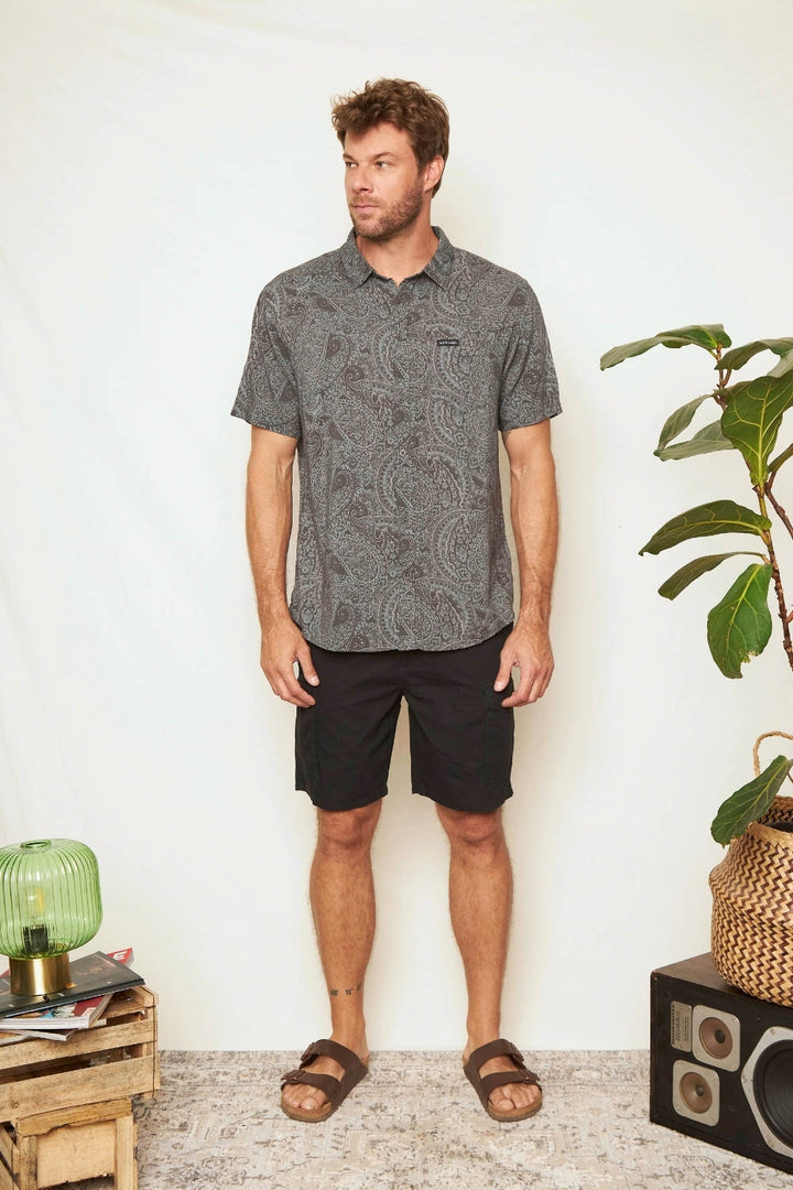 Camisa Mero Paisley Gris Hombre