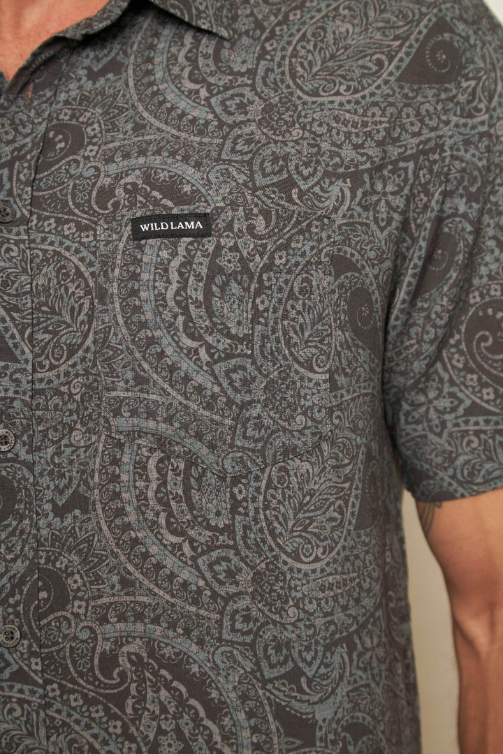Camisa Mero Paisley Gris Hombre