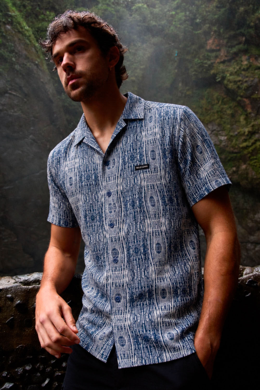 Camisa Mero Shibori Azul Hombre